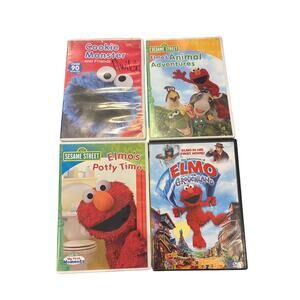 Sesame Street Elmo Cookie Monster DVD Lot 4 Potty Time Animal Adventures, Grouch
